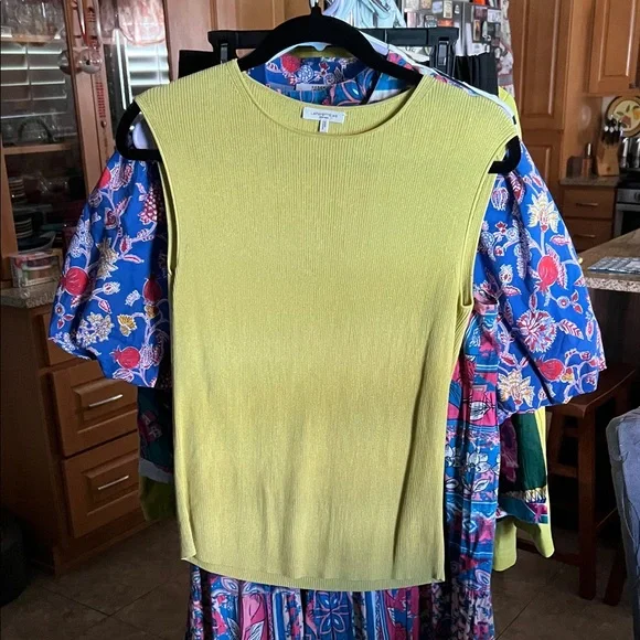 Lafayette 148 New York Light Yellow Voile Cardigan